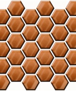 Mozaika Copper Glass Hexagon Mosaic 25X2